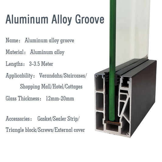 Aluminum Alloy Glass Balustrade Base Channel